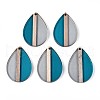 Transparent Resin & Wood Pendants RESI-T057-58A-1