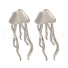 Rack Plating Jellyfish Brass Stud Earrings EJEW-I310-19P-1