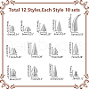 WADORN 120Pcs 12 Styles Alloy Rivets Sets FIND-WR0011-56P-2