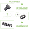 Unicraftale 12Pcs 6 Size Crystal Rhinestone Grooved Finger Rings Set RJEW-UN0002-72EB-5