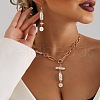 Alloy Imitation Pearl Flower Dangle Earrings FS-WG12CEA-02-3