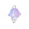 Mushroom Transparent Glass Pendants PALLOY-JF03654-02-3