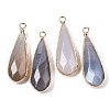 Natural Grey Agate Pendants G-S359-319B-1