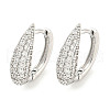 Brass Micro Pave Clear Cubic Zirconia Hoop Earrings for Women EJEW-S228-07P-1