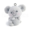 Animal Theme Flocky Resin Pendants RESI-M051-01E-1
