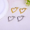 Brass Heart Dangle Stud Earrings with 925 Sterling Silver Pins for Women JE1091A-5