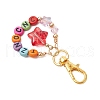 Acrylic Letter and Glass Starfish Pendant Decorations HJEW-JM03013-5