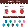   70Pcs 10 Styles Oval Synthetic Turquoise & Synthetic Malachite Cabochons G-PH0002-68-2