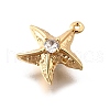Brass Pave Clear Cubic Zirconia Charms KK-C096-14B-G-2