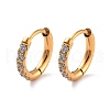 Ion Plating(IP) 316 Surgical Stainless Steel Pave Clear Cubic Zirconia Hoop Earrings Women EJEW-A109-01B-G-1
