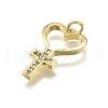 Brass Micro Pave Cubic Zirconia Pendants KK-Z100-35G-04-2
