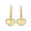 Heart Rack Plating Brass Cubic Zirconia Hoop Earrings EJEW-K245-17B-1