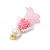 Glass Seed Beaded Flower Figurine Pendants PALLOY-MZ00686-5