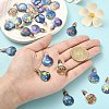 30Pcs 10 Styles Alloy Printed Pendants PALLOY-CJ0002-55-4