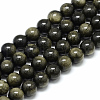 Natural Golden Sheen Obsidian Beads Strands G-S150-20-12mm-1