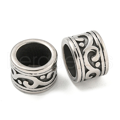316 Surgical Stainless Steel Large Hole Beads STAS-Q326-09AS-07-1