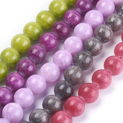 Natural Yellow Jade Beads Strands G-G598-14mm-YXS-1