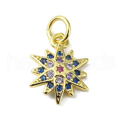 Brass Micro Pave Colorful Cubic Zirconia Pendants KK-H475-19G-03-1