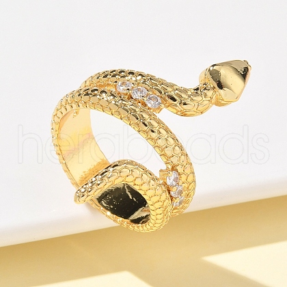 Brass Micro Pave Cubic Zirconia Finger Rings RJEW-Z101-01G-02-1