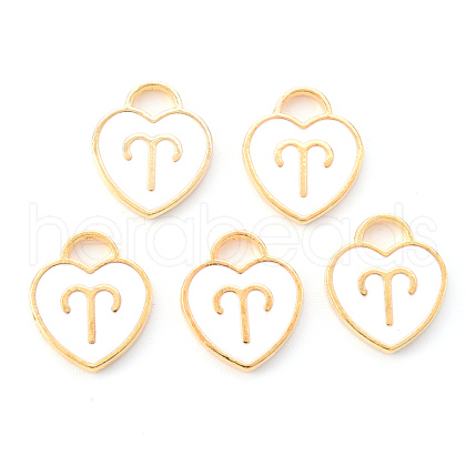 Light Gold Plated Alloy Enamel Pendants ENAM-R136-30-08-1