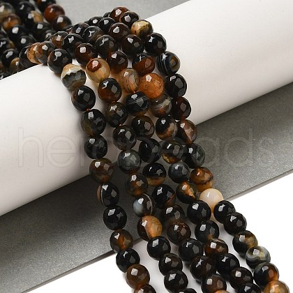 Natural Agate(Dyed & Heated) Beads Strands G-H066-B02-01-1