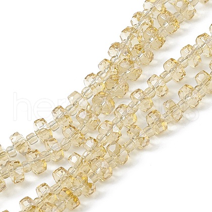 Transparent Electroplate Glass Beads Strands EGLA-F153-PL03-1