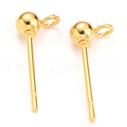 316L Surgical Stainless Steel Round Ball Stud Earring Post STAS-Z035-02G-H-1