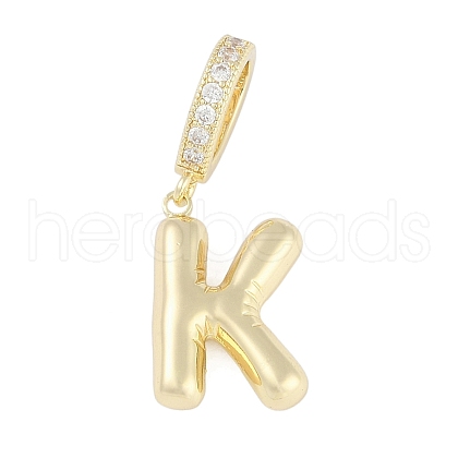 Brass Micro Pave Clear Cubic Zirconia Pendants KK-M289-01K-G-1
