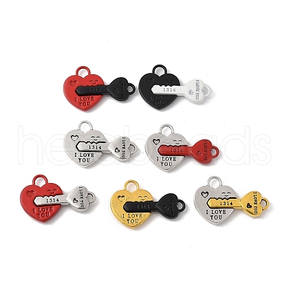 Spray Painted Alloy Split Pendants PALLOY-V006-09-1
