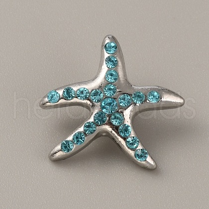 Alloy Rhinestone Snap Buttons FIND-WH0111-242C-1