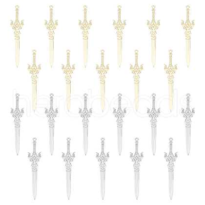 Unicraftale 32Pcs 2 Colors Rack Plating Alloy Big Pendants FIND-UN0002-85-1
