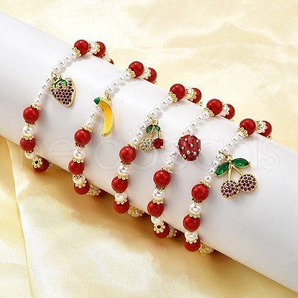 Brass Stretch Bracelets BJEW-C098-03-1