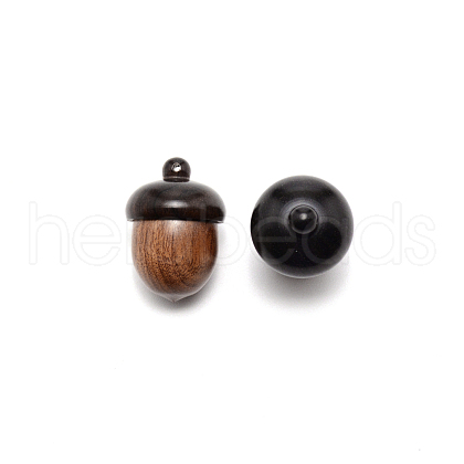 Disconnectable Ebony Wood Pendants HJEW-WH0051-03-1