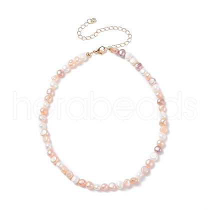 Vintage Natural Pearl Beaded Necklace for Women NJEW-JN03787-01-1