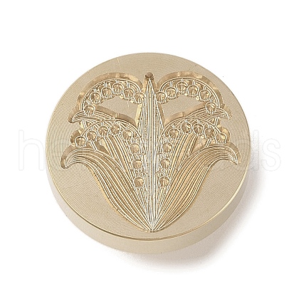Golden Tone Wax Seal Brass Stamp Head DIY-B079-02G-19-1