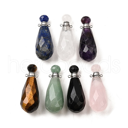 Natural Mixed Stone Perfume Bottle Pendants G-L623-06P-1