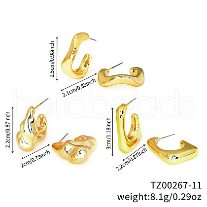 3 Pairs Elegant Fashionable Plastic Earring Sets ZG6884-9-1