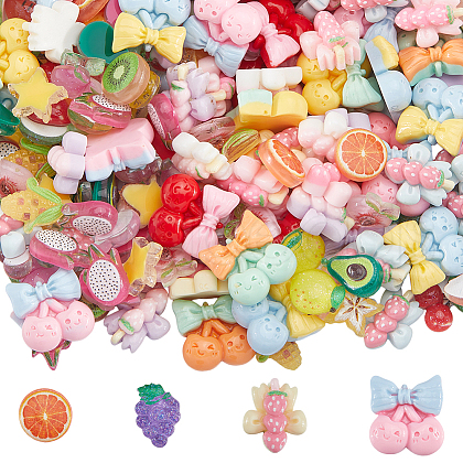 SOFPLATE Fruit Style Transparent & Opaque Resin Decoden Cabochons RESI-SP0001-10-1