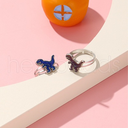 Dinosaur Alloy with Epoxy Adjustable Finger Rings for Kids FS-WG73FA2-01-1