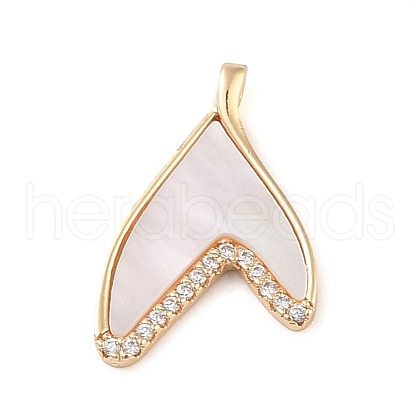 Brass Micro Pave Clear Cubic Zirconia Pendants KK-Q816-05G-01-1