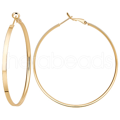 Beebeecraft 3 Pairs Brass Hoop Earrings for Women EJEW-BBC0001-66G-04-1