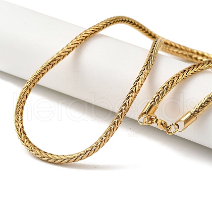 Ion Plating(IP) 304 Stainless Steel Snake Chain Necklaces NJEW-Q337-03C-G-1