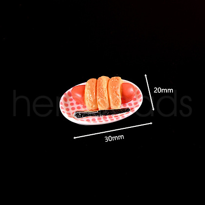 Resin Miniature Breakfast Set Ornaments DIY-H174-01B-1