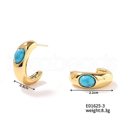Oval Stud Earrings Fashionable Elegant Unique Lightweight Luxurious Feminine Accessories QS8763-3-1