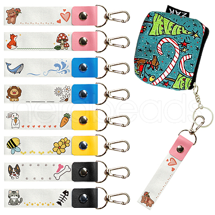 PU Leather & Cotton Name Marker Keychain AJEW-WH0514-001-1