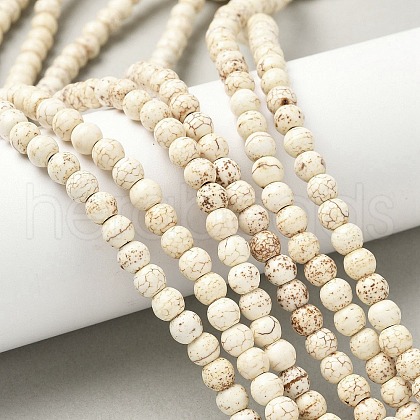 Synthetic Magnesite Beads Strands G-R016-A01-6mm-1