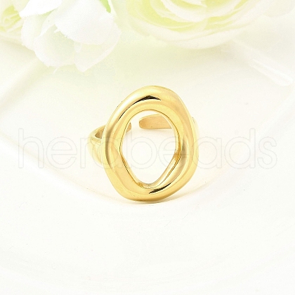 304 Stainless Steel Cuff Rings RJEW-D320-05G-1
