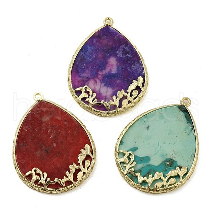 Natural Mixed Gemstone Dyed Pendants G-E609-02G-1
