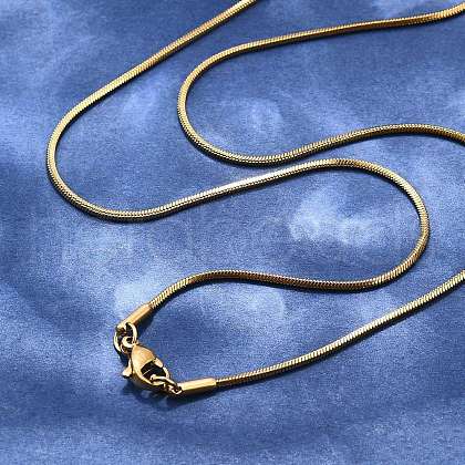 304 Stainless Steel Snake Chain Necklace Making STAS-P045-18G-1