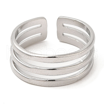 Non-Tarnish 304 Stainless Steel Open Cuff Rings RJEW-K245-84P-1